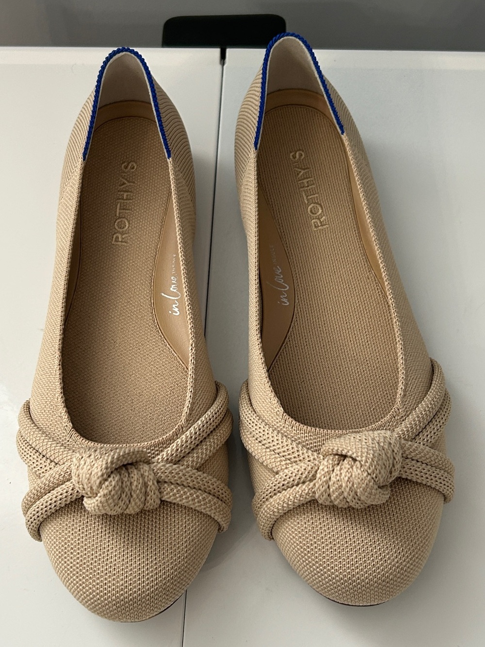 Rothy’s The Knot Ballet Flat Women's Size 10 Tan Beige Knit Machine Washable